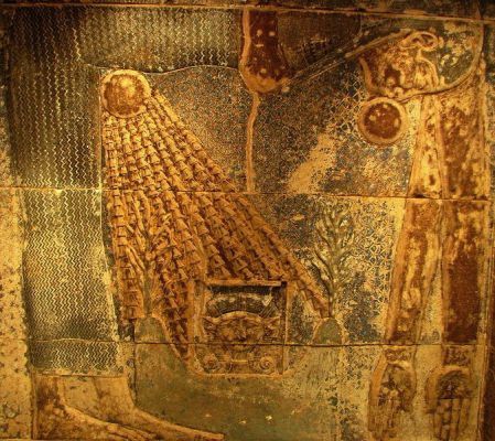 Nut_at_Dendera_Nut_Chapel_ceiling copyright Wikipedia user HoremWeb 2009_crop,process,resize The Egyptian goddess Nut who gives birth to the sun, and the swallows it (photo copyright Wiki user HoremWeb)
