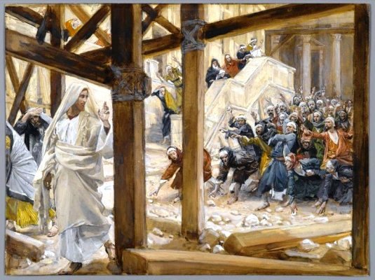 The Jews Took Up Rocks to Stone Jesus by James Tissot The Jews Took Up Rocks to Stone Jesus by James Tissot